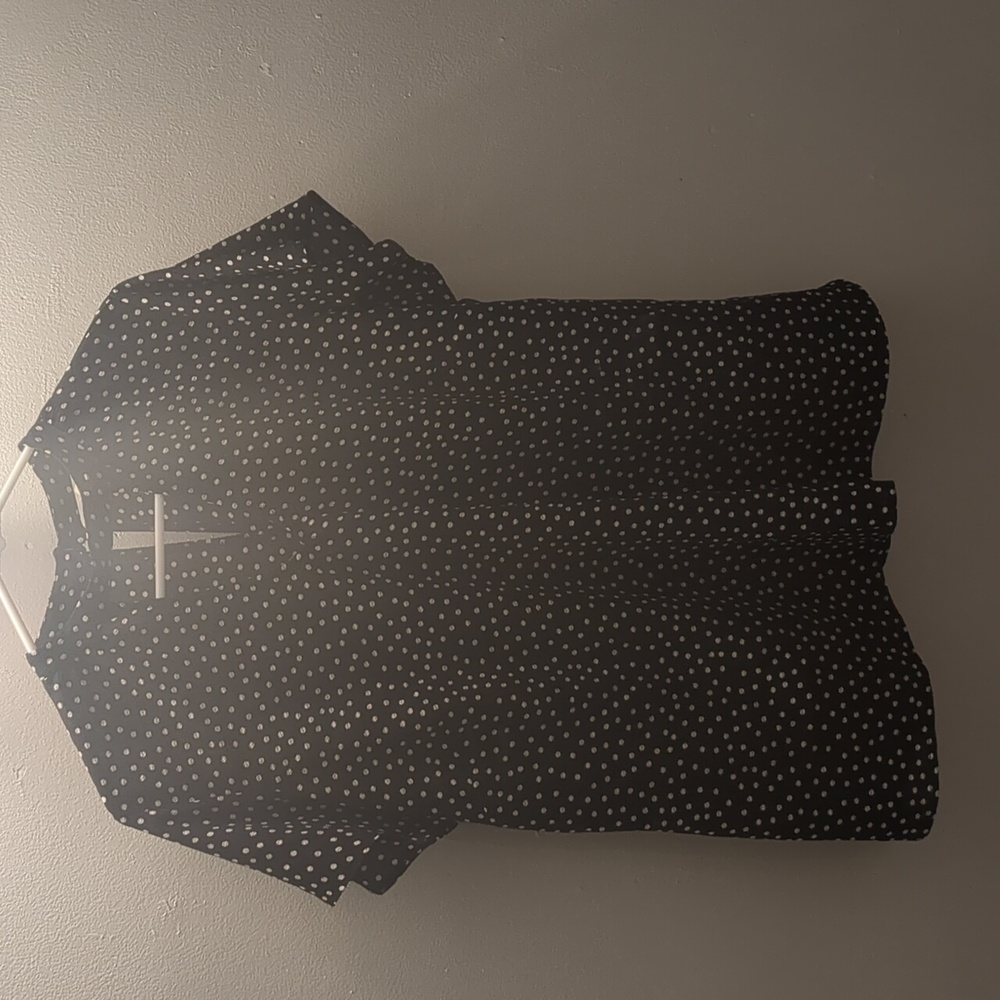 Maurices Black and White Polka Dot Top Plus Size 0x